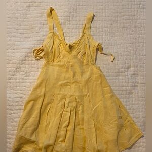 Free People Sunlit Yellow Dress with Button Details